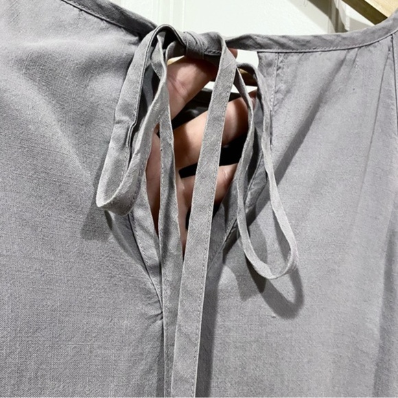 Cloth & Stone Minimalist Frayed Hem Mini Halter Swing Dress in Gray Size XL - Picture 7 of 11